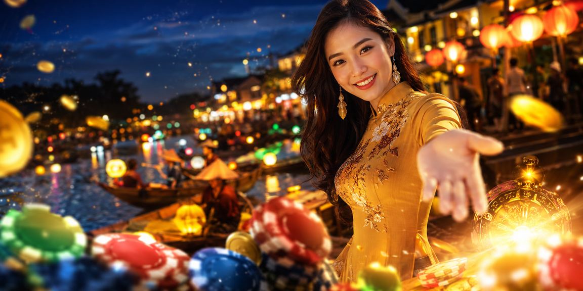 Người chơi sử dụng điện thoại kích hoạt voucher trong game bắn cá tại Hội An
