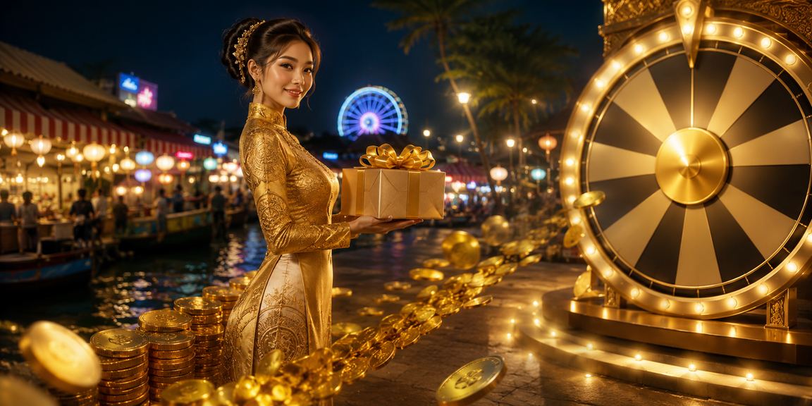 Người chơi nhận voucher tại Phú Quốc trong trang phục truyền thống
